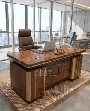 Modern Executive Office Desk - Brown