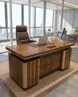 Modern Executive Office Desk - Brown - 2