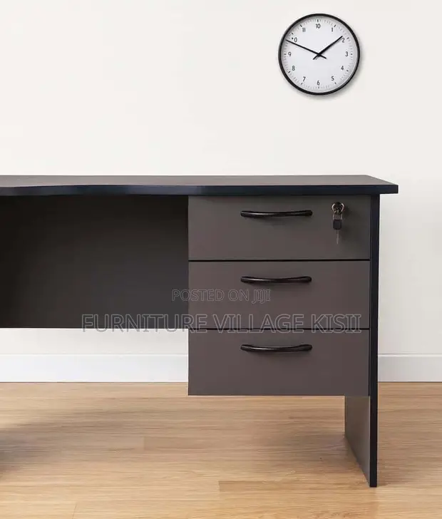 0.9M 3-Drawer Study Desk - Black - 1