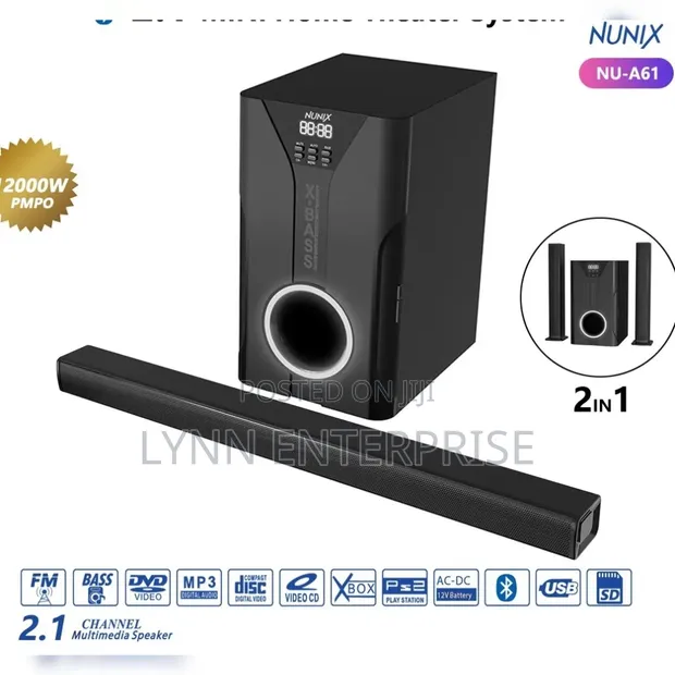 Nunix NU-A61 2.1 Mini Home Theater Soundbar System - 1