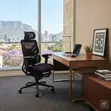 Executive Fabric Orthopedic Office Chair with Footrest - Black - 3