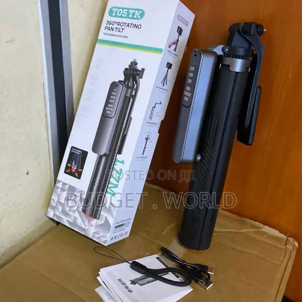 T05 1.77m 360° Rotating Selfie Stick Tripod - 1