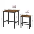 Bar Table and Stool Set - Space Saving Square Table with 2 Stools - 2