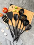 19pc Silicone Utensil & Knife Set | Black Marble - 4