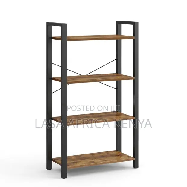 4-Tier Industrial Bookcase - 1