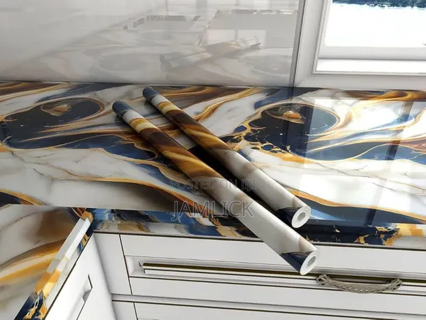 Karatasi ya Vinyl ya Marble 45cm x 5m Yenye Gundi - 1