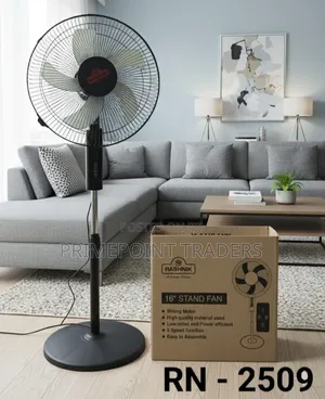 Rashnik Standing Fan Inayoweza Kurekebishwa na Remote