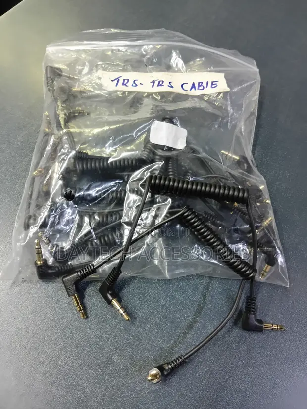 Kebo za Sauti za Coiled 3.5mm TRS hadi TRS (Right-Angle) - 1