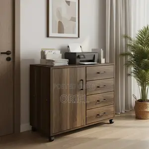 Modern 4-Drawer Office Filing Credenza