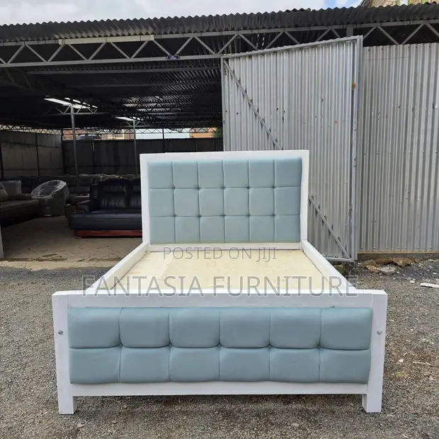 5x6 Sky Blue Grid Mocket Bed - 1