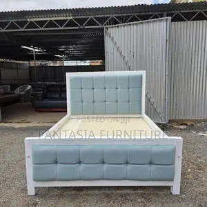 5x6 Sky Blue Grid Mocket Bed
