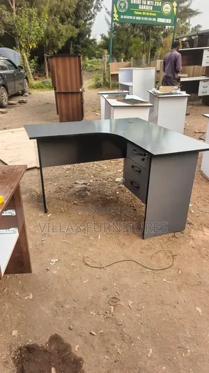 Premium Gray L-Shaped Office Desk