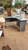 Premium Gray L-Shaped Office Desk - 1