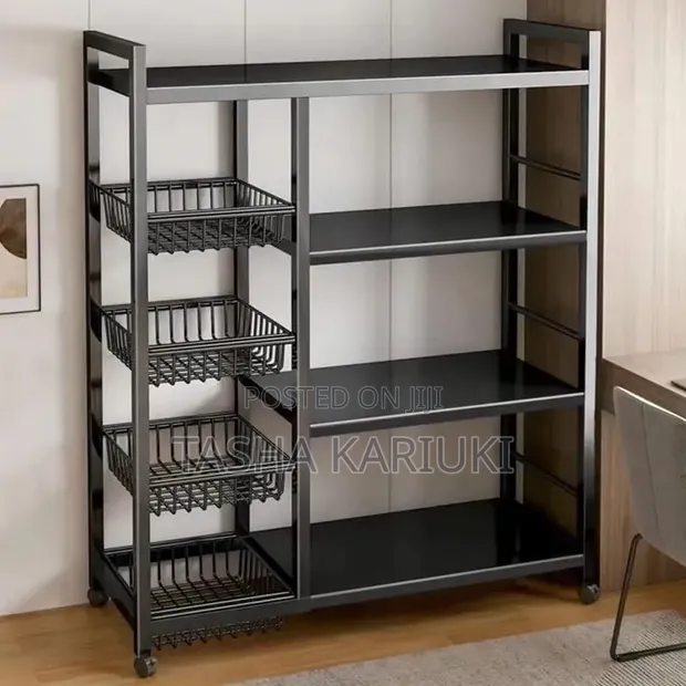 Rafu ya Jikoni Multifunctional yenye Magurudumu - 1