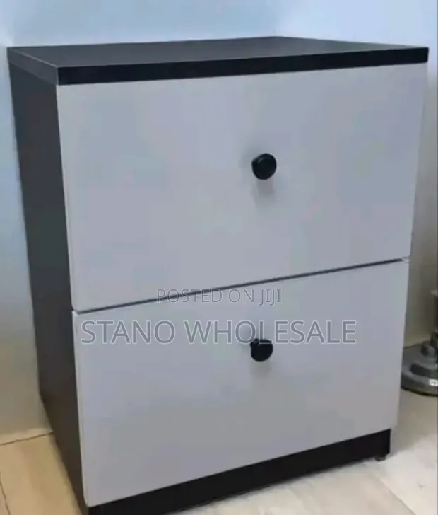 White and Grey Bedside Drawer - 1