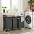 40L Laundry Hamper Basket Sorter with Shelf - 3