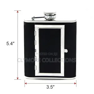 2-in-1 Stainless Steel Hip Flask with Cigarette Holder