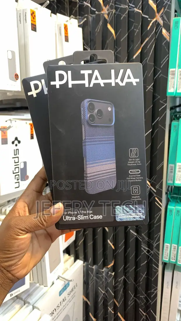 PITAKA Slim Case for iPhone 17 Pro Max - Blue Woven - 1