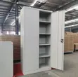 Metallic Lockable 2-Door Office Storage Cabinet - White - 1