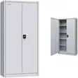 Metallic Lockable 2-Door Office Storage Cabinet - White - 3