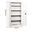 Metallic Lockable 2-Door Office Storage Cabinet - White - 4