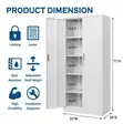 Metallic Lockable 2-Door Office Storage Cabinet - White - 5