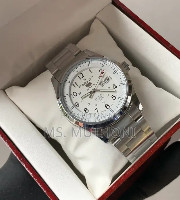 Seiko 5 Automatic White Dial Flieger Pilot Watch - 1