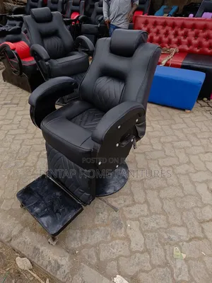 Executive Barber Chair - Black Leather
