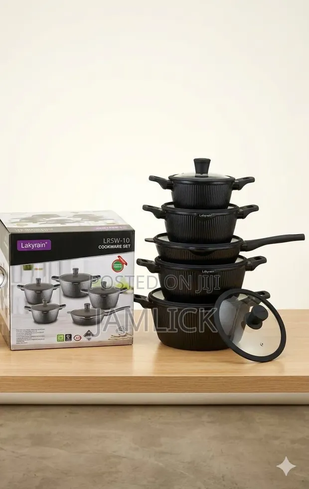 10pcs Lacky Rain Granite Cookware Set - 1