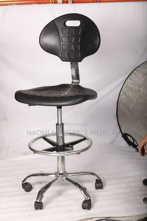 Doctor's Adjustable Revolving Stool with Backrest