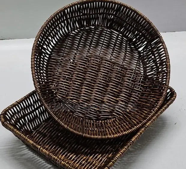 Reed Woven Baskets - Dark Brown - 1