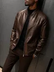 Jaketi ya Ngozi ya Bomba - Wanaume, Saizi S - 1