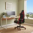 Ergonomic Reclining Leather Office Chair - Red/Black - 1