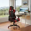 Ergonomic Reclining Leather Office Chair - Red/Black - 2