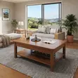Executive Mahogany Coffee Table - Red Polish - 4
