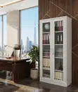 Glass Front Office Cabinet with 2 Lockable Doors - 2