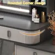 Modern Home Vanity Makeup Table - Gray Wood - 5