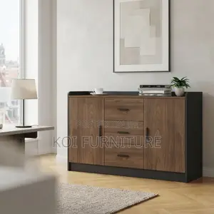 Wooden Storage Credenza Cabinet with Key Lockers