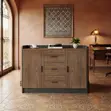 Wooden Storage Credenza Cabinet with Key Lockers - 3