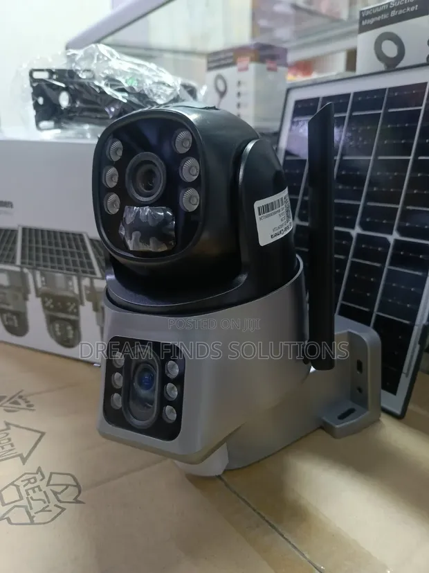 Kamera ya V380 4K Solar PTZ IP - Usalama Usiotumia Waya Wenye Lensi Mbili - 1