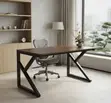 1200mm Brown Metal Finish Computer Desk - 5