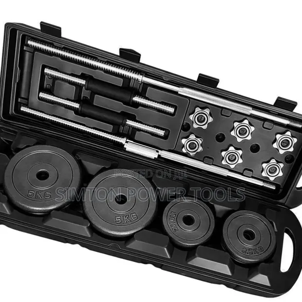 Premium 50kg Adjustable Barbell & Dumbbell Set - 1