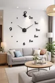 120cm 3D Roman Numeral Acrylic Mirror Wall Clock - 4