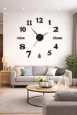 120cm 3D Roman Numeral Acrylic Mirror Wall Clock with Pendulum - 1