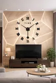 120cm 3D Roman Numeral Acrylic Mirror Wall Clock with Pendulum - 2