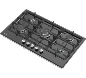 Hisense 86cm Built-in Gas Hob - Black Stainless Steel
