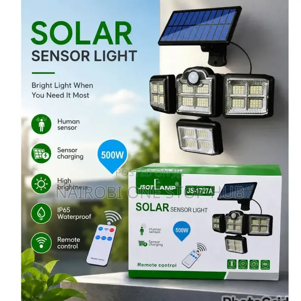 500W Four-Head Solar Sensor Light - 1