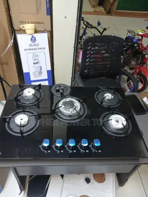 Bolesi 5-Burner Full Gas Cooker with Tempered Glass