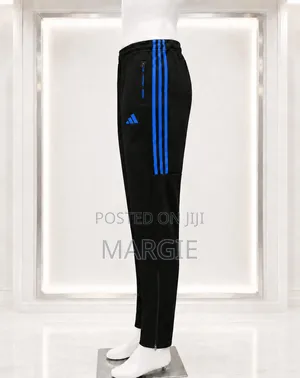 Adidas Black Blue Sports Track Trousers