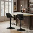 Reclining Mid Backrest Leather Office Home Barstool - 5